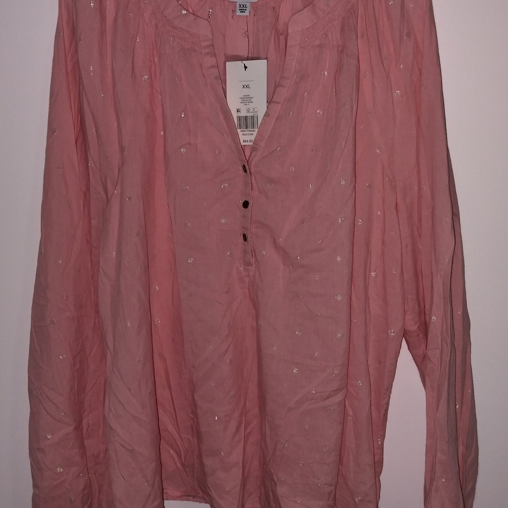 NWT Crown & Ivy Women's Long Sleeve Pullover Blouse XXL